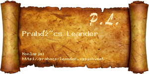 Prahács Leander névjegykártya
